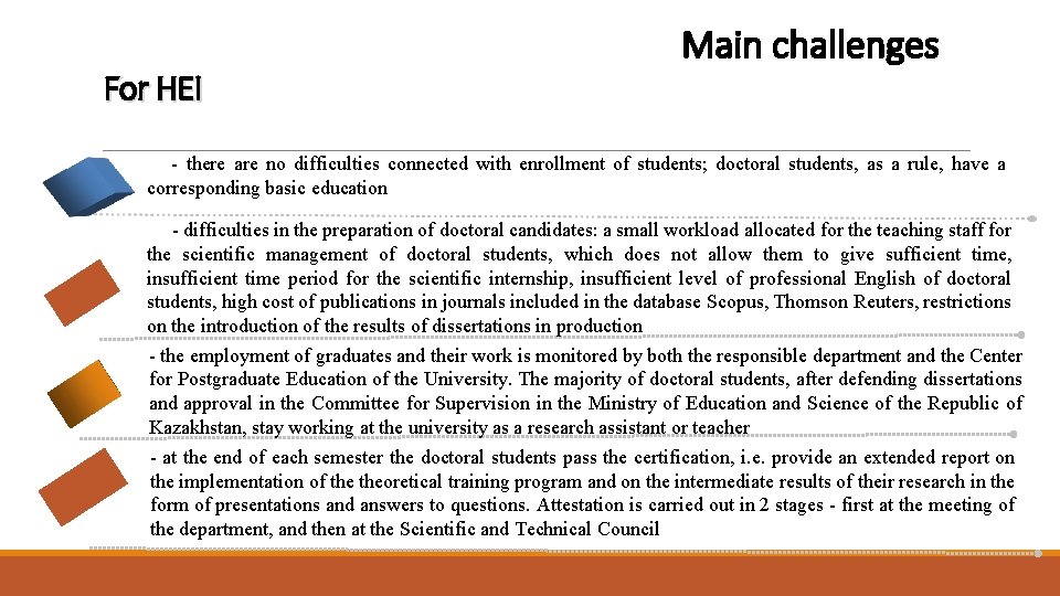 For HEI Main challenges - there are no difficulties connected with enrollment of students;