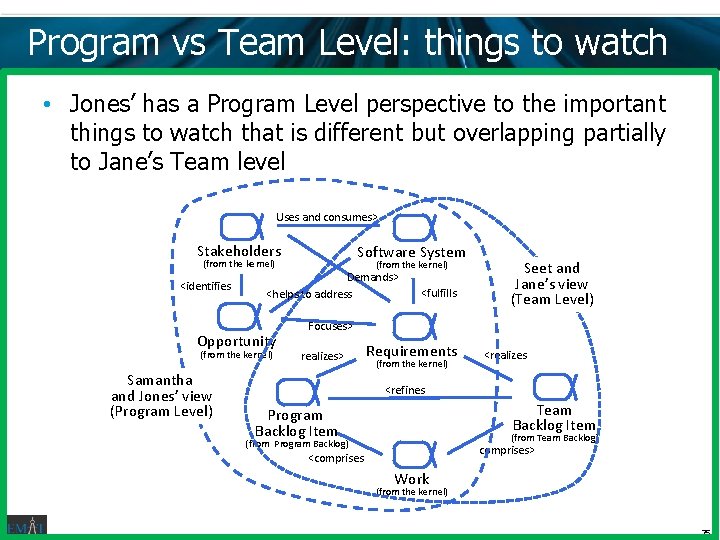Program vs Team Level: things to watch • Jones’ has a Program Level perspective Program vs Team Level: things to watch • Jones’ has a Program Level perspective