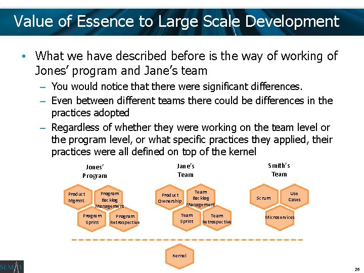 Value of Essence to Large Scale Development • What we have described before is Value of Essence to Large Scale Development • What we have described before is