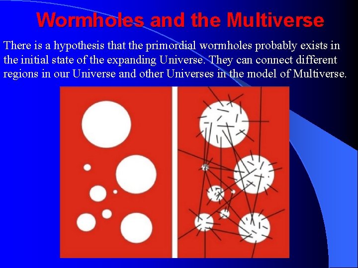 Wormholes and the Multiverse There is a hypothesis that the primordial wormholes probably exists