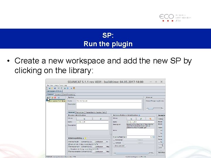 SP: Run the plugin • Create a new workspace and add the new SP