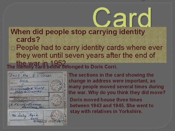 Card When did people stop carrying identity cards? � People had to carry identity