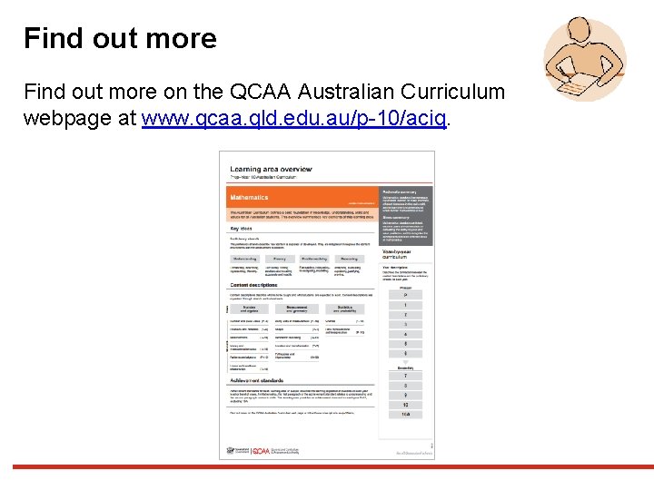 Find out more on the QCAA Australian Curriculum webpage at www. qcaa. qld. edu.