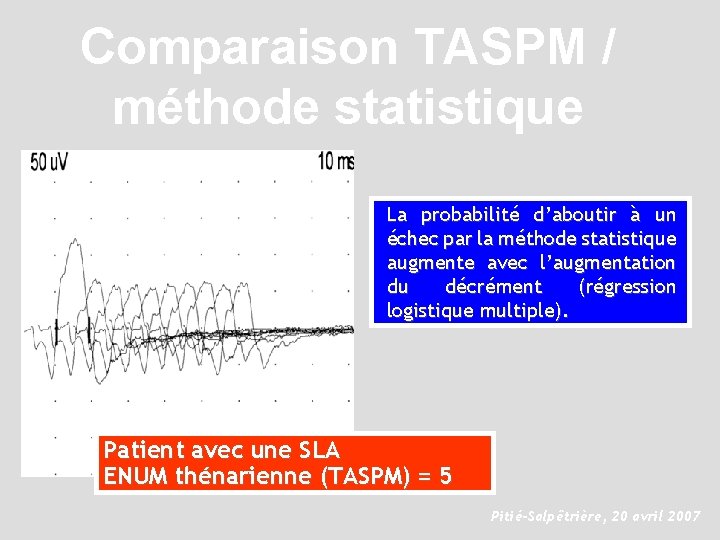 Comparaison TASPM / méthode statistique La probabilité d’aboutir à un échec par la méthode