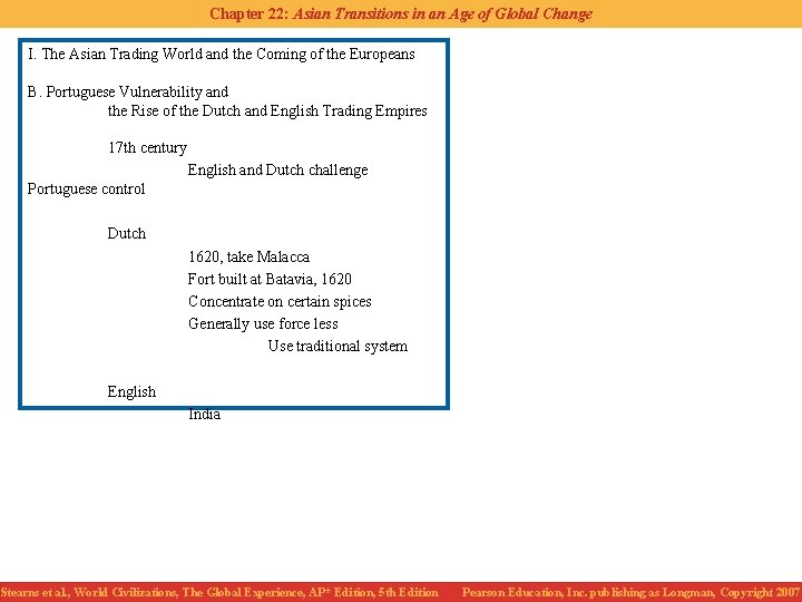 Chapter 22: Asian Transitions in an Age of Global Change I. The Asian Trading