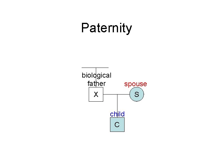 Paternity biological father X spouse S child C 