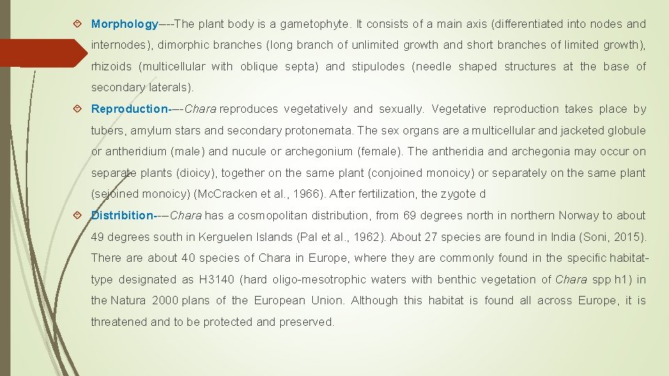  Morphology The plant body is a gametophyte. It consists of a main axis