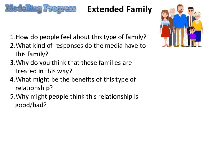 Extended Family 1. How do people feel about this type of family? 2. What