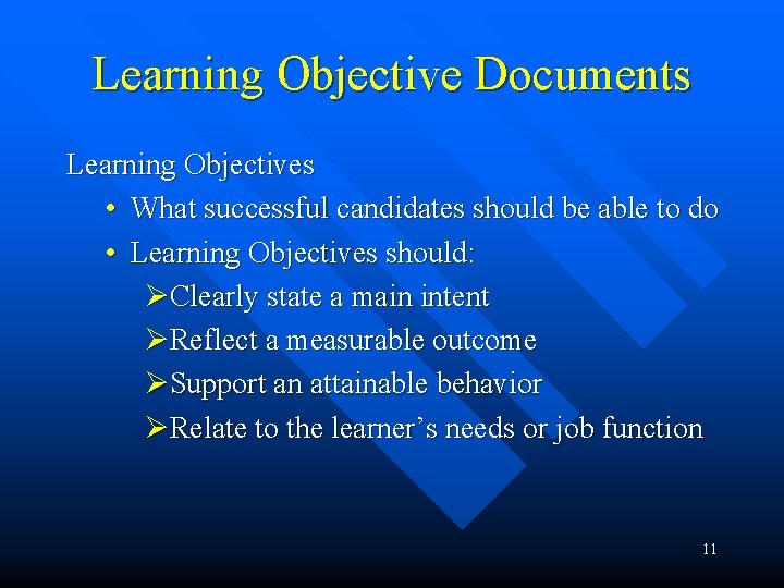 Learning Objective Documents Learning Objectives • What successful candidates should be able to do Learning Objective Documents Learning Objectives • What successful candidates should be able to do