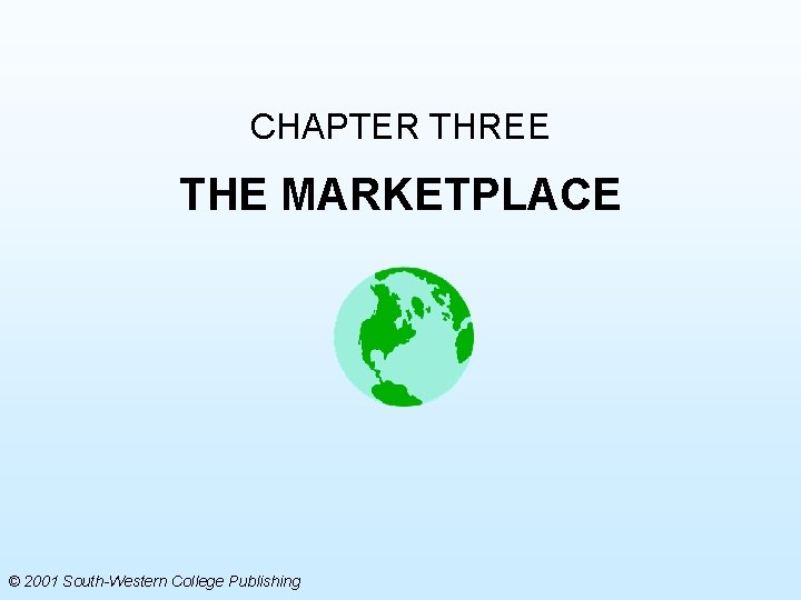 CHAPTER THREE THE MARKETPLACE © 2001 South-Western College Publishing 