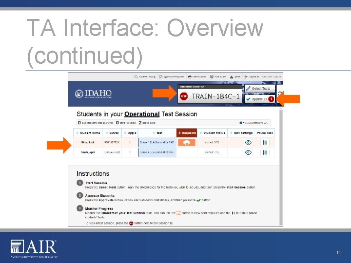 TA Interface: Overview (continued) 10 TA Interface: Overview (continued) 10
