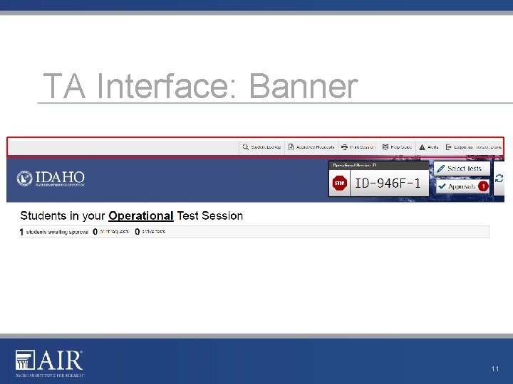 TA Interface: Banner 11 TA Interface: Banner 11