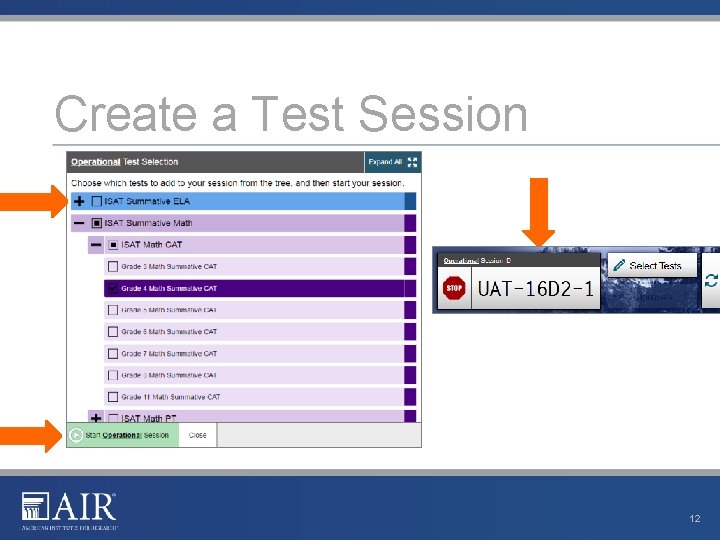 Create a Test Session 12 Create a Test Session 12
