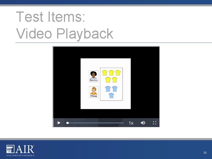 Test Items: Video Playback 38 Test Items: Video Playback 38