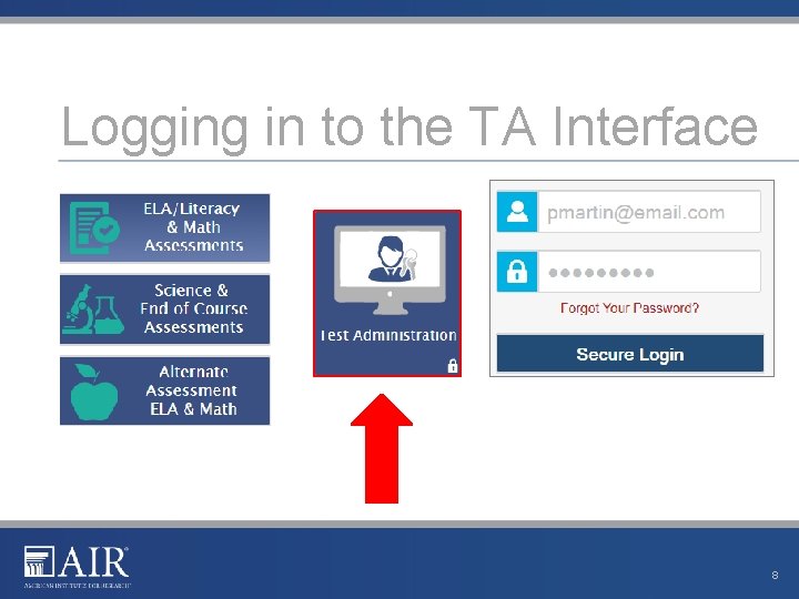Logging in to the TA Interface 8 Logging in to the TA Interface 8