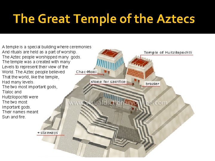 The Great Temple of the Aztecs A temple is a special building where ceremonies