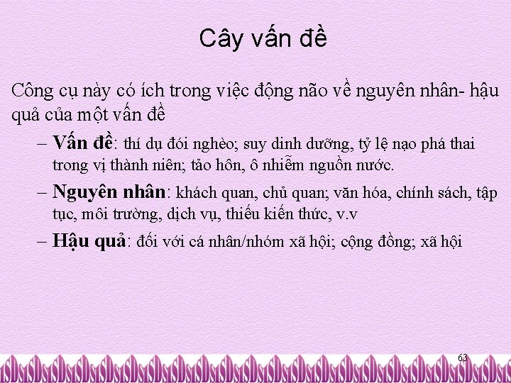 Cây vấn đề Công cụ này có ích trong việc động não về nguyên