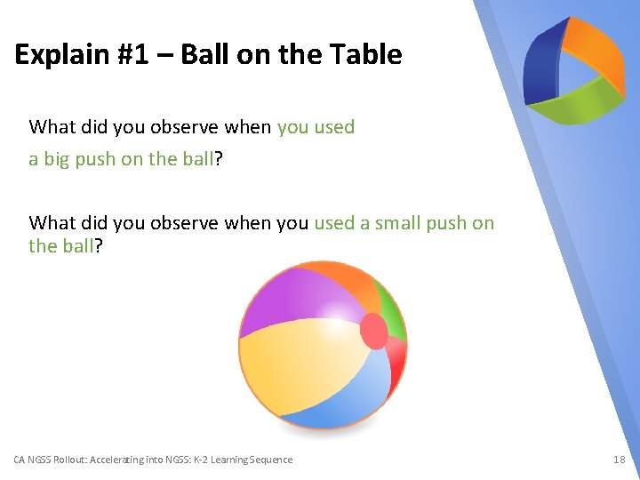 Explain #1 – Ball on the Table What did you observe when you used