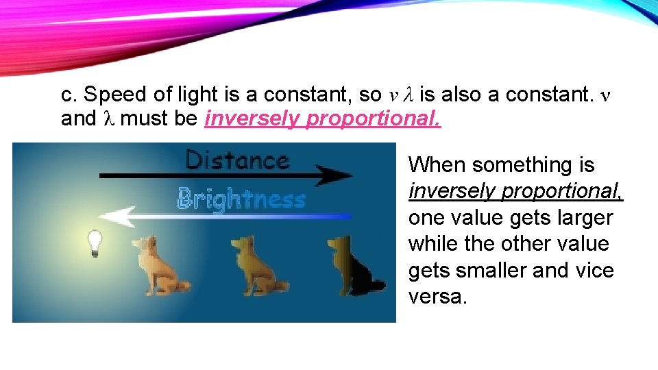 c. Speed of light is a constant, so ν λ is also a constant.