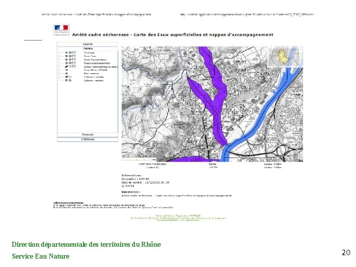 Direction départementale des territoires du Rhône Service Eau Nature 20 