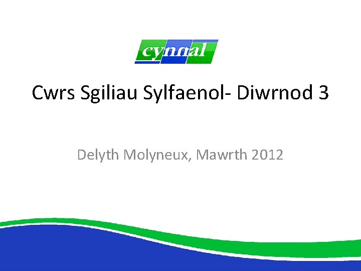 Cwrs Sgiliau Sylfaenol- Diwrnod 3 Delyth Molyneux, Mawrth 2012 