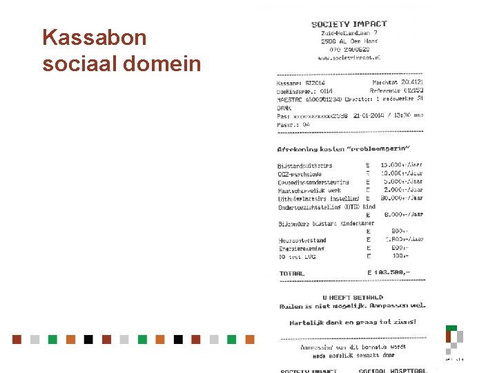 Kassabon sociaal domein 