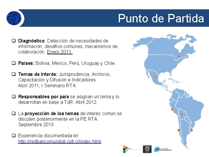 Punto de Partida q Diagnóstico: Detección de necesidades de información, desafíos comunes, mecanismos de