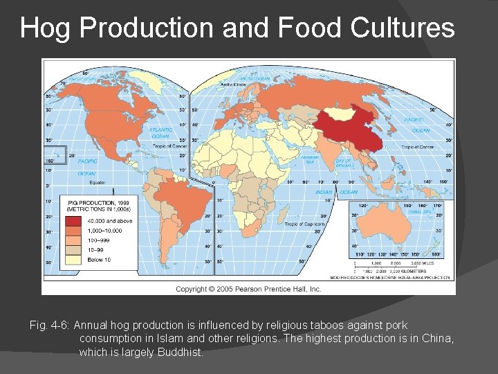 Hog Production and Food Cultures Fig. 4 -6: Annual hog production is influenced by