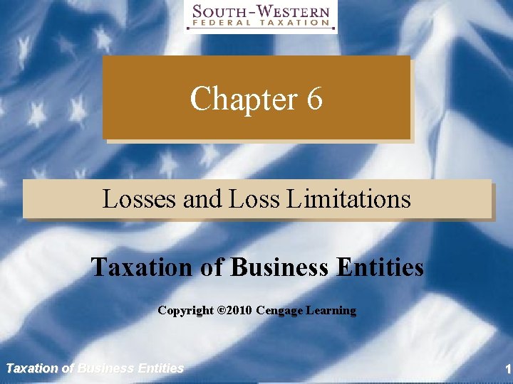 Chapter 6 Losses and Loss Limitations Taxation of Business Entities Copyright © 2010 Cengage