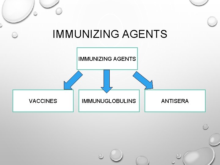 IMMUNIZING AGENTS VACCINES IMMUNUGLOBULINS ANTISERA 