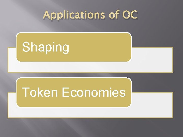 Applications of OC Shaping Token Economies 