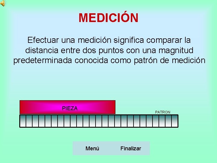 MEDICIÓN Efectuar una medición significa comparar la distancia entre dos puntos con una magnitud