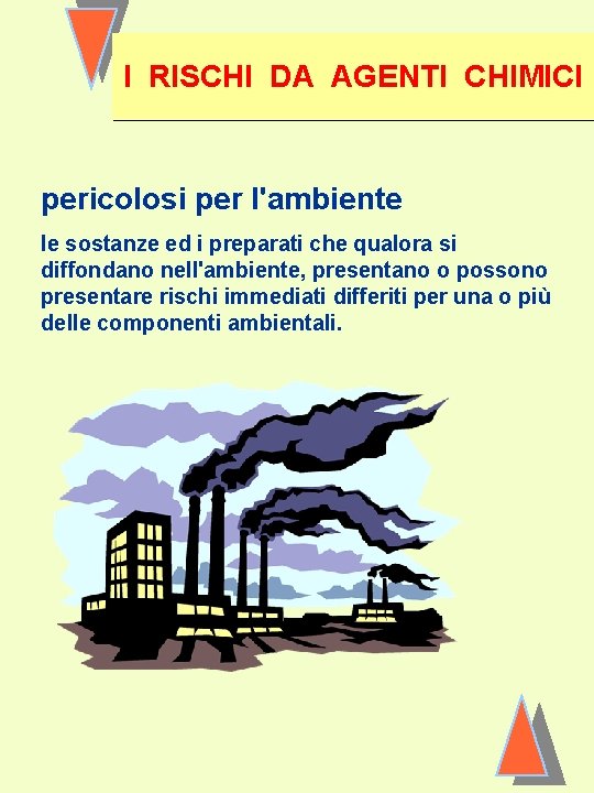 I RISCHI DA AGENTI CHIMICI pericolosi per l'ambiente le sostanze ed i preparati che