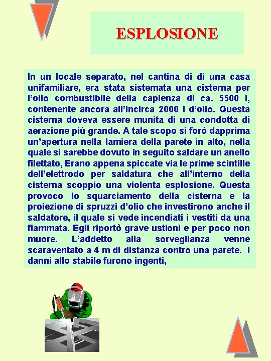 ESPLOSIONE In un locale separato, nel cantina di di una casa unifamiliare, era stata