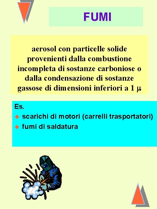 FUMI aerosol con particelle solide provenienti dalla combustione incompleta di sostanze carboniose o dalla