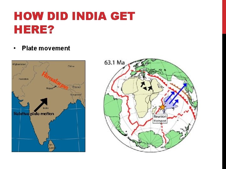 HOW DID INDIA GET HERE? • Plate movement 