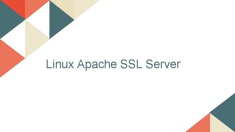 Linux Apache SSL Server 