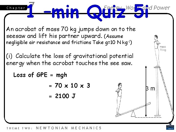 Chapter 1 –min Quiz 5 i 7 Energy, Work and Power An acrobat of