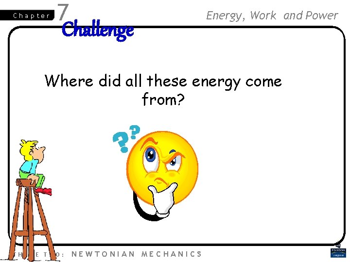 Chapter 7 Challenge Energy, Work and Power Where did all these energy come from?