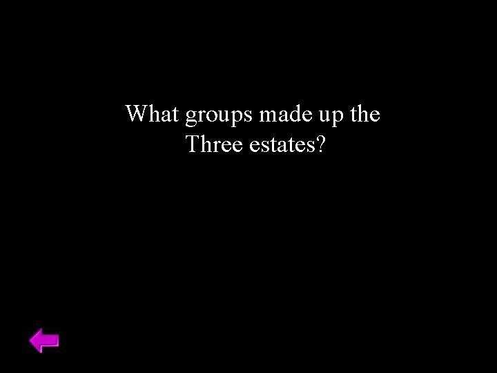 What groups made up the Three estates? 