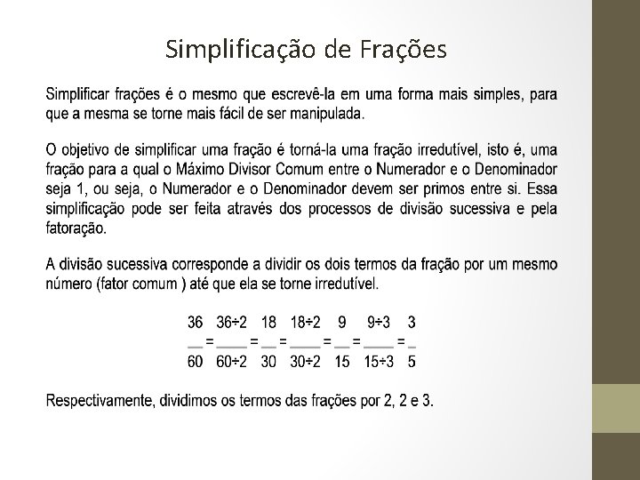 Simplificação de Frações 