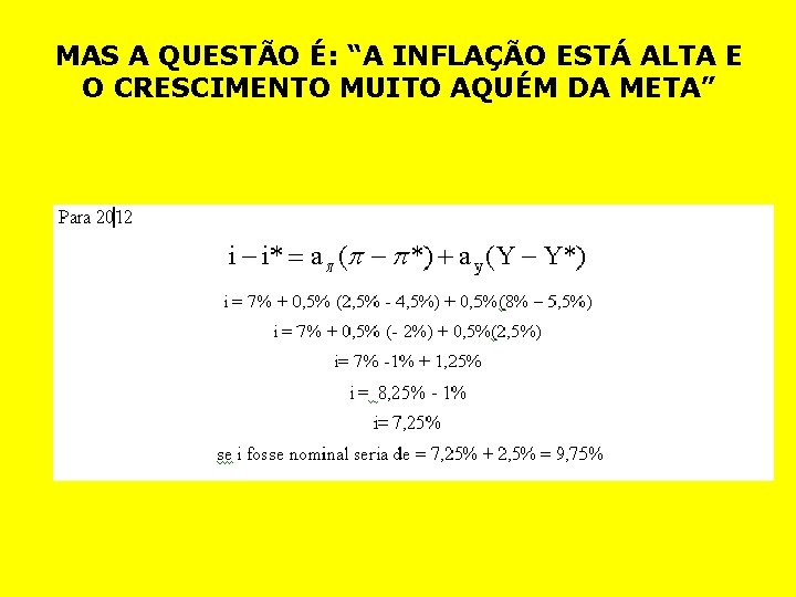 MAS A QUESTÃO É: “A INFLAÇÃO ESTÁ ALTA E O CRESCIMENTO MUITO AQUÉM DA