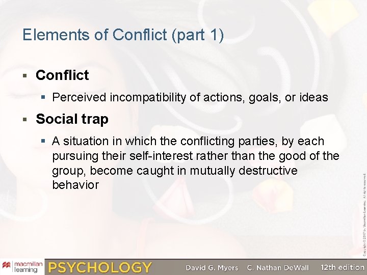 Elements of Conflict (part 1) § Conflict § Perceived incompatibility of actions, goals, or