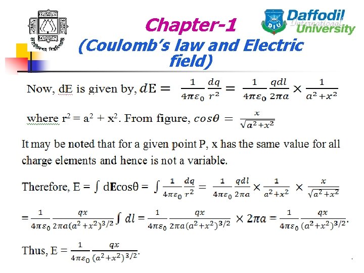 Chapter-1 (Coulomb’s law and Electric field) 27 