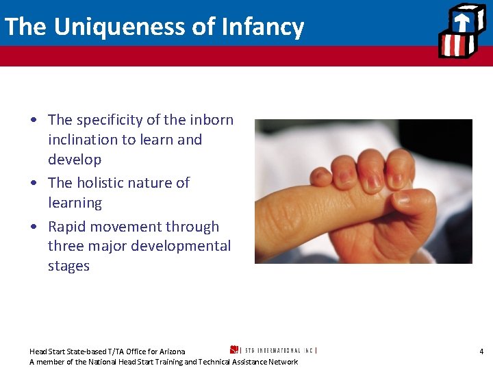 The Uniqueness of Infancy • The specificity of the inborn inclination to learn and