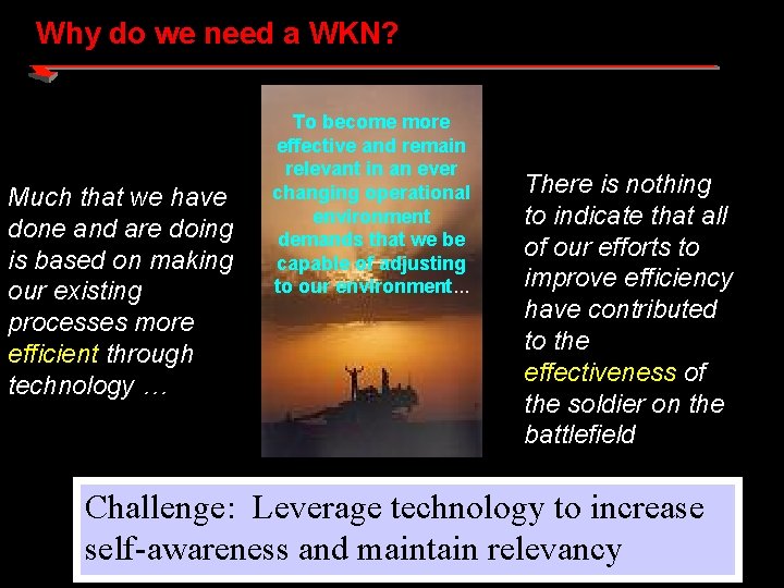 Why do we need a WKN? Much that we have done and are doing