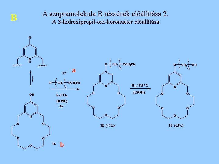 B A szupramolekula B részének előállítása 2. A 3 -hidroxipropil-oxi-koronaéter előállítása a b 