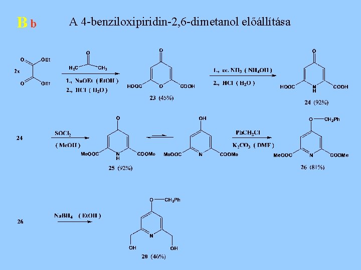 Bb A 4 -benziloxipiridin-2, 6 -dimetanol előállítása 