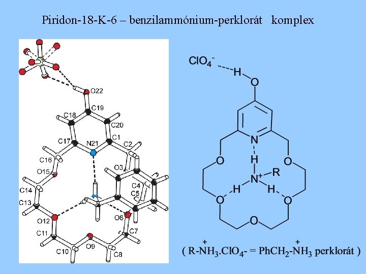 Piridon-18 -K-6 – benzilammónium-perklorát komplex 