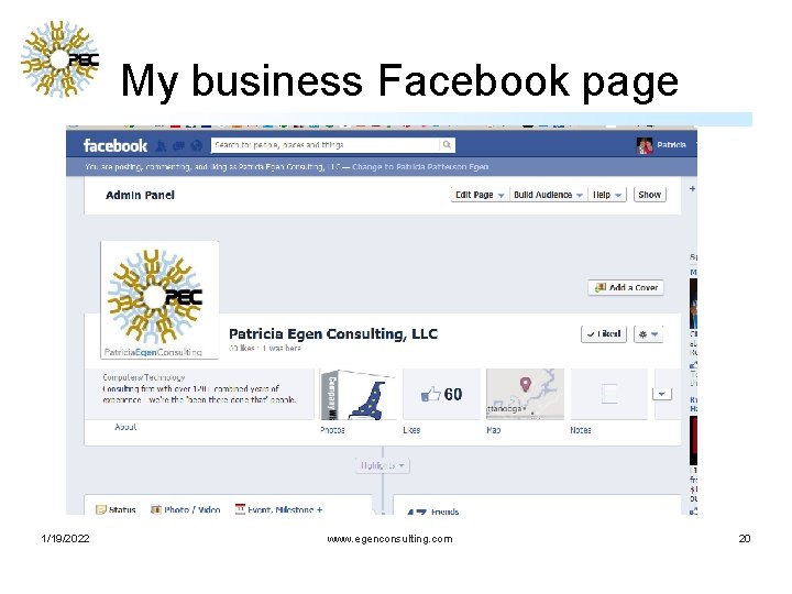 My business Facebook page 1/19/2022 www. egenconsulting. com 20 